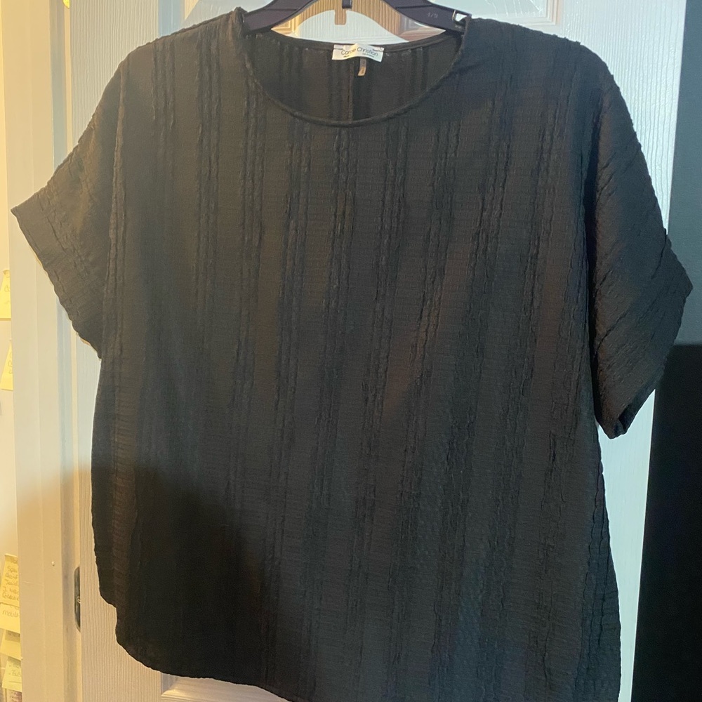 Elegant Black Textured Blouse